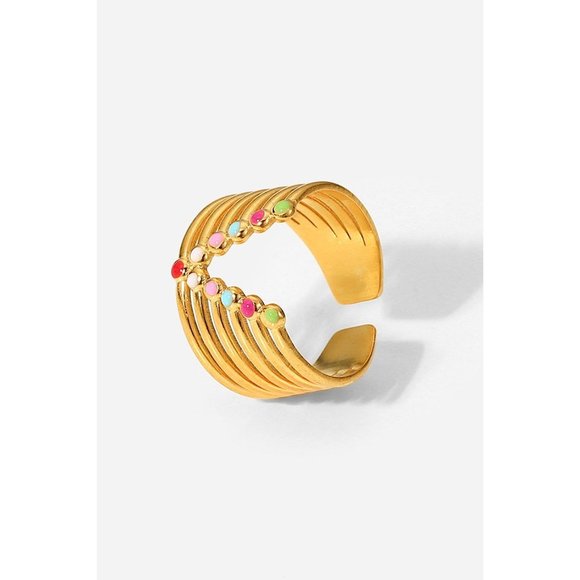 Candy Skies Decorative Enamel V-Shaped Open Ring - Picture 7 of 7